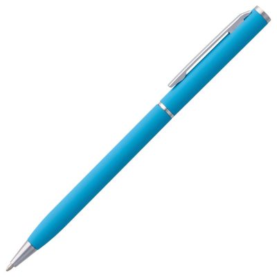 Ручка шариковая Hotel Chrome, ver.2, матовая голубая, изображение 3