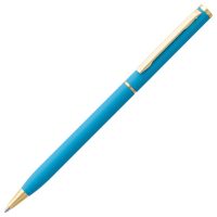 Ручка шариковая Hotel Gold, ver.2, матовая голубая, изображение 1