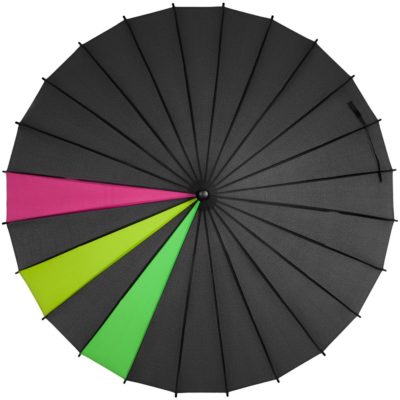 Зонт-трость «Спектр», черный неон, изображение 1