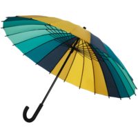 Зонт-трость «Спектр», бирюзовый с желтым, изображение 2