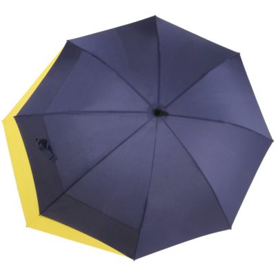 Зонт-трость Fiber Move AC, темно-синий с желтым, изображение 2