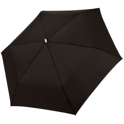 Зонт складной Fiber Alu Flach, черный, изображение 1