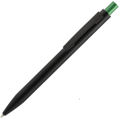 Ручка шариковая Chromatic, черная с зеленым, изображение 1