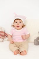 Футболка детская с коротким рукавом Baby Prime, розовая с молочно-белым, изображение 3