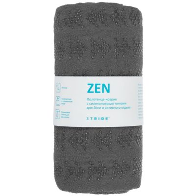 Полотенце-коврик для йоги Zen, серое, изображение 8