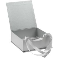 Коробка на лентах Tie Up, малая, серебристая, изображение 2