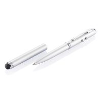 Ручка-стилус с фонариком и лазерной указкой 4 в 1, серебряный, изображение 6