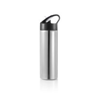 Спортивная бутылка для воды с трубочкой, 500 мл, серебряный — P433.160_5, изображение 1
