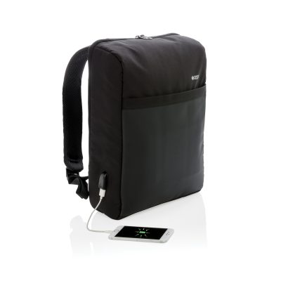 Антикражный рюкзак Swiss Peak 15″  с RFID защитой и разъемом USB, черный, изображение 2