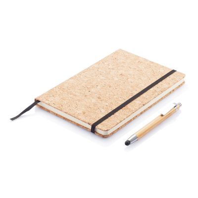 Блокнот Cork на резинке с бамбуковой ручкой-стилус, А5, изображение 3