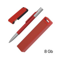 Набор ручка «Clas» + флеш-карта «Case» 8Гб + зарядное устройство «Chida», емкость 2800 mAh, в футляре покрытие soft touch, изображение 2