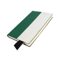 Бизнес-блокнот UNI, A5, бело-зеленый, мягкая обложка, в линейку, черное ляссе — 21240/01/15_1, изображение 1