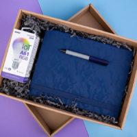 Набор подарочный BRIGHTIDEA: бизнес-блокнот, ручка шариковая, лампочка, коробка с наполнителем, изображение 2
