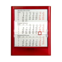 Календарь настольный на 2 года ; прозрачно-красный; 12,5х16 см; пластик; тампопечать, шелкография — 9535/08_1, изображение 1