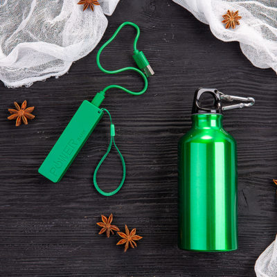 Набор подарочный ENERGYHINT: зарядное устройство, бутылка, коробка, стружка, зеленый — 39401/15_1, изображение 1