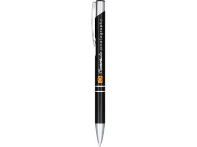 Кнопочная шариковая ручка Moneta из анодированного алюминия, черные чернила, черный — 10758300_2, изображение 3