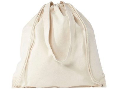 Рюкзак со шнурком Eliza из хлопчатобумажной ткани плотностью 240 г/м², натуральный — 12027600_2, изображение 5