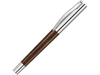 Ручка роллер TITAN WOOD R, синий, 0.7 мм, коричневый/серебряный, изображение 1