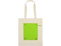 Складная хлопковая сумка для шопинга Gross с карманом, зеленое яблоко — 955103_2, изображение 11