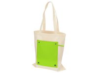 Складная хлопковая сумка для шопинга Gross с карманом, зеленое яблоко — 955103_2, изображение 3