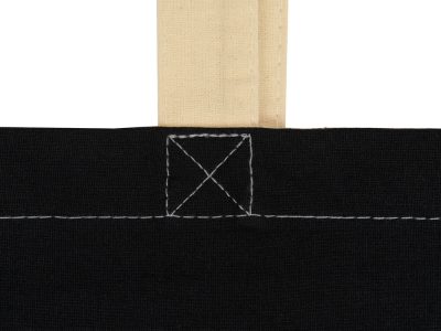Сумка для шопинга Twin двухцветная из хлопка, 180 г/м2, черный/натуальный — 955127_2, изображение 8