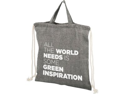 Be Inspired 150 g/m² рюкзак из переработанного хлопка, heather black, изображение 1