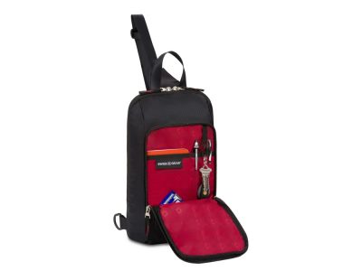 Рюкзак SWISSGEAR с одним плечевым ремнем, черный/красный, полиэстер рип-стоп, 18 x 5 x 33 см, 4 л — 73376_2, изображение 6
