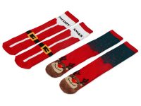 Набор носков с рождественской символикой в мешке женские, 2 пары, красный, изображение 1