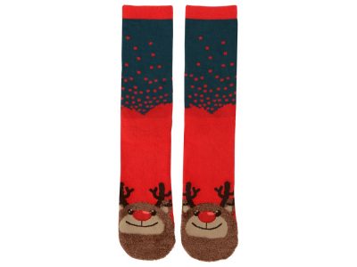 Набор носков с рождественской символикой в мешке женские, 2 пары, красный, изображение 9