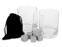 Набор для виски: 2 бокала, 6 камней, мешочек, коробка, изображение 1