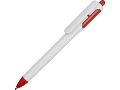 Ручка шариковая с белым корпусом и цветными вставками, белый/красный — 40992.01_2, изображение 1