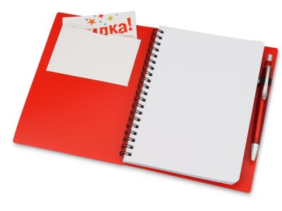Блокнот Контакт с ручкой, красный — 413501_2, изображение 2