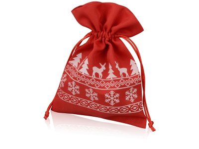 Мешочек подарочный новогодний, хлопок, средний, красный — 995018_2, изображение 1