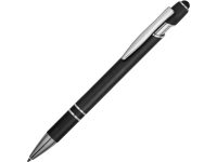 Ручка металлическая soft-touch шариковая со стилусом Sway, черный/серебристый — 18381.07_2, изображение 1