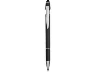Ручка металлическая soft-touch шариковая со стилусом Sway, черный/серебристый — 18381.07_2, изображение 2