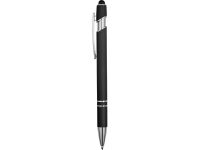 Ручка металлическая soft-touch шариковая со стилусом Sway, черный/серебристый — 18381.07_2, изображение 3
