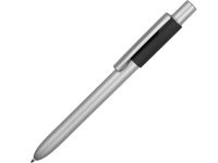Ручка металлическая шариковая Bobble с силиконовой вставкой, серый/черный — 11563.07_2, изображение 1