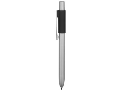 Ручка металлическая шариковая Bobble с силиконовой вставкой, серый/черный — 11563.07_2, изображение 3