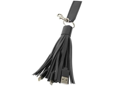 Тканевый кабель для зарядки Tassel 3-в-1, черный — 12396400_2, изображение 1