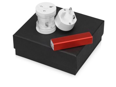 Подарочный набор Charge с адаптером и зарядным устройством, красный — 700311.01_2, изображение 1