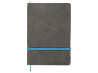 Блокнот Color линованный А5 в твердой обложке с резинкой, серый/синий — 787002_2, изображение 3