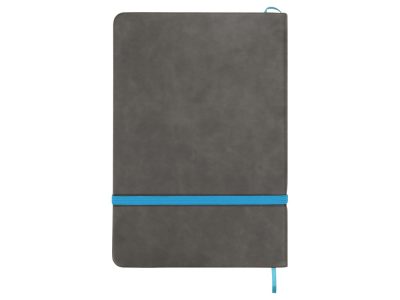 Блокнот Color линованный А5 в твердой обложке с резинкой, серый/синий — 787002_2, изображение 4