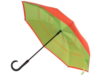 Зонт-трость наоборот Inversa, полуавтомат, оранжевый/зеленое яблоко — 989023_2, изображение 1