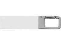 Флеш-карта USB 2.0 16 Gb с карабином Hook, белый/серебристый — 621616_2, изображение 2
