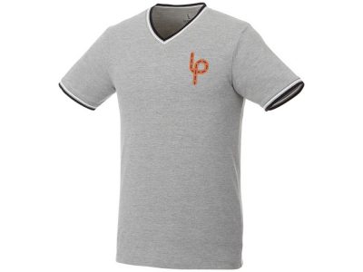 Мужская футболка Elbert с коротким рукавом, серый меланж/темно-синий/белый, изображение 3