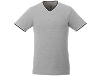 Мужская футболка Elbert с коротким рукавом, серый меланж/темно-синий/белый, изображение 4