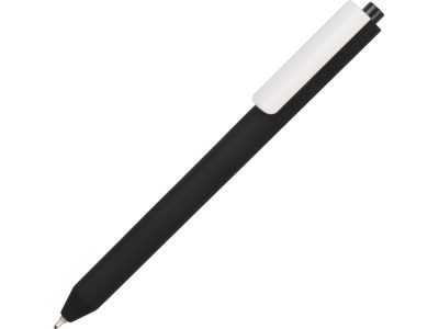 Ручка шариковая Pigra модель P03 PRM софт-тач, черный/белый — p03prm-304_2, изображение 1