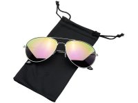 Солнечные очки Aviator с цветными зеркальными линзами, зеленый — 10060106_2, изображение 4