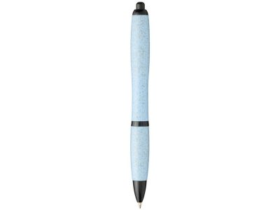 Шариковая ручка Nash из пшеничной соломы с черным наконечником, синий — 10738301_2, изображение 2