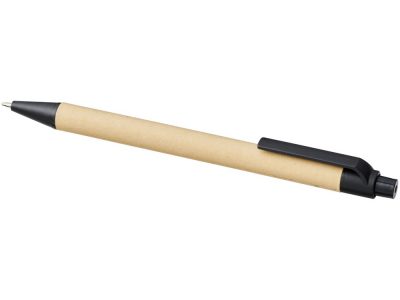 Шариковая ручка Berk из переработанного картона и кукурузного пластика, натуральный/черный — 10738400_2, изображение 3